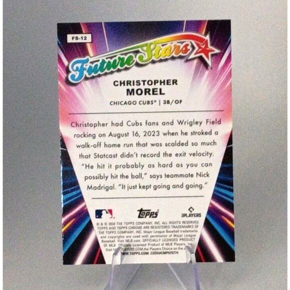2024 Topps Chrome - Future Stars Christopher Morel #FS-12 REFRACTOR - Picture 6 of 6